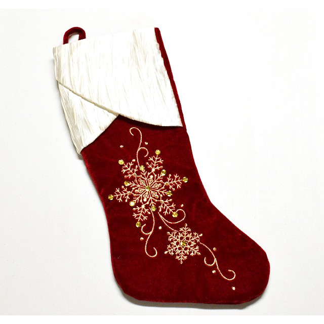 クリスマス　ソックス　雪の結晶